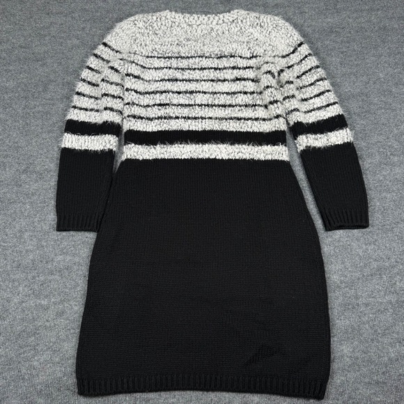 Calvin Klein Medium Striped Cozy Eyelash Knit Midi Sweater Dress Bodycon Sheath - Picture 3 of 9